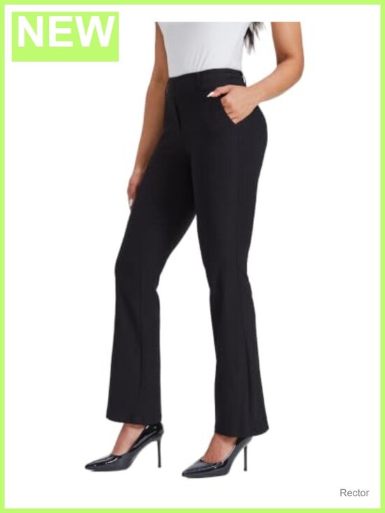 Pants - Bootcut Pull On Dress Pants Stretch High Rise Work Slacks